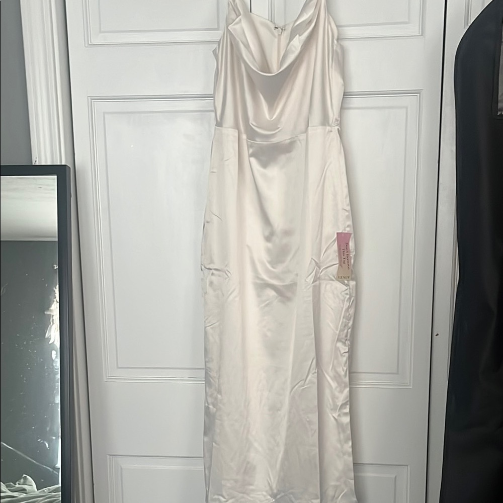 VENUS Pink Ruched Midi Slip Dress